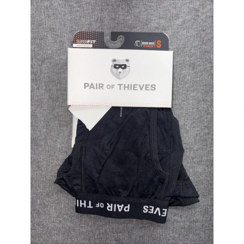 One Pair Size Small Super‎ Fit Pair Of Thieves Black Boxer Briefs